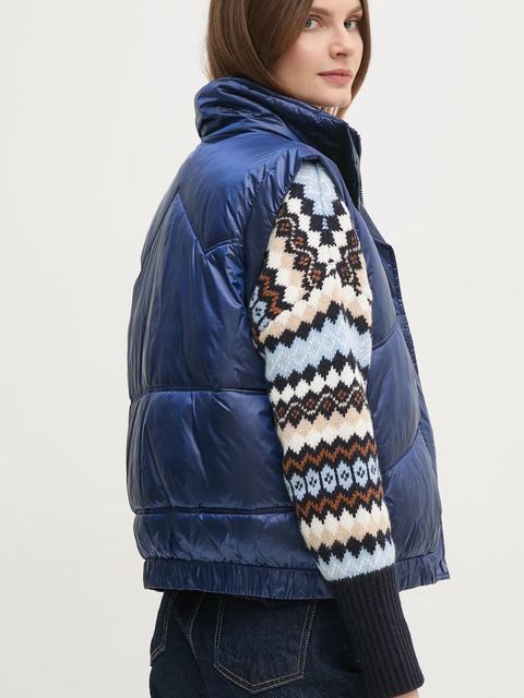 Pepe Jeans kurtka FLORA damska kolor granatowy zimowa PL402492