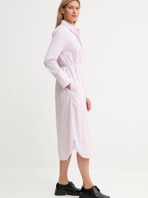 Kenzo sukienka bawełniana kolor różowy midi prosta FF62RO4049LU