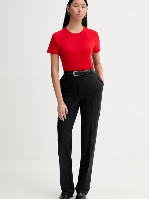 Calvin Klein t-shirt bawełniany damski kolor czerwony LV044E205G - zdjęcie produktu nr 2