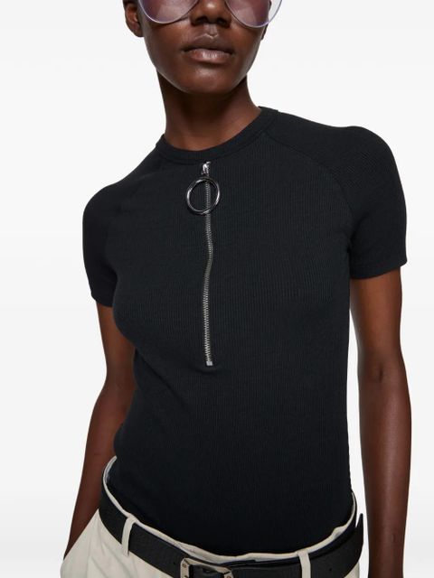 Acne Studios zip short-sleeve top - Black