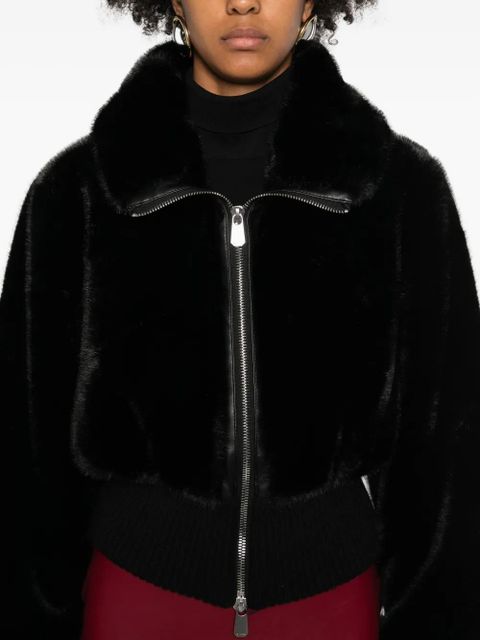 PINKO ribbed zip-front jacket - Black