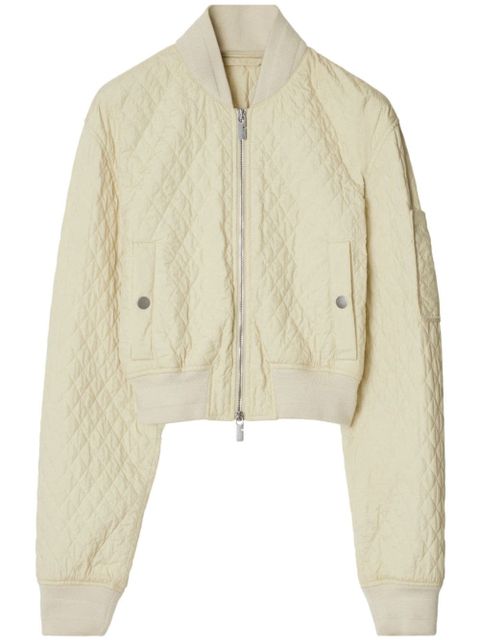 Burberry quilted cropped bomber jacket - Neutrals