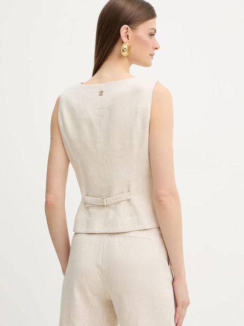 Fracomina kamizelka z dodatkiem lnu