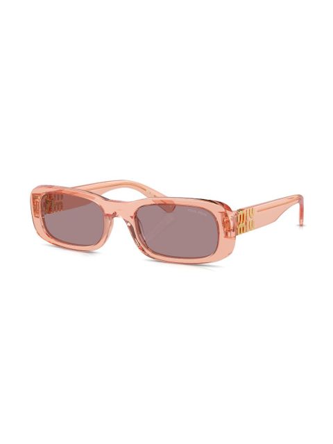 Miu Miu Eyewear logo-lettering rectangle-frame sunglasses - Pink