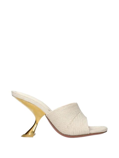 Amina Muaddi woven heeled sandals - White - zdjęcie produktu nr 1