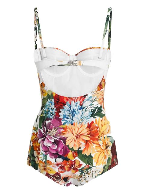 Dolce & Gabbana floral-print swimsuit - Red - zdjęcie produktu nr 2