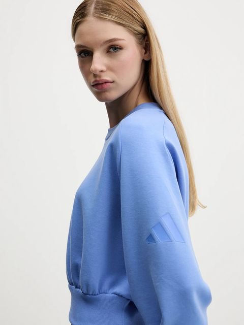 adidas bluza All SZN damska kolor niebieski gładka JV9895