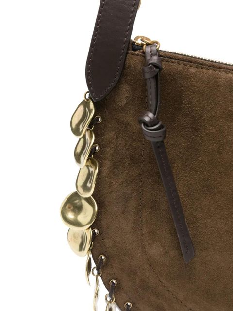 ISABEL MARANT Oskan coin-embellished suede cross body bag - Brown