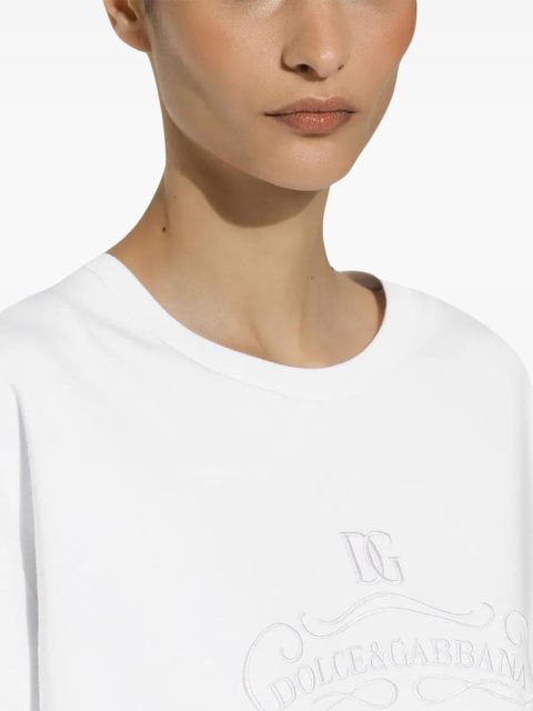 Dolce & Gabbana logo-embroidered T-shirt - White
