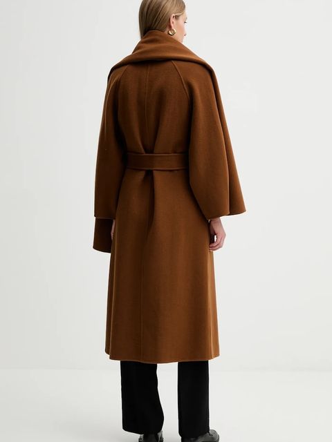 Liviana Conti płaszcz wełniany kolor brązowy F5WW69 - zdjęcie produktu nr 2