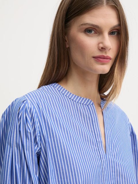 Tommy Hilfiger bluzka bawełniana damska kolor niebieski gładka WW0WW44059