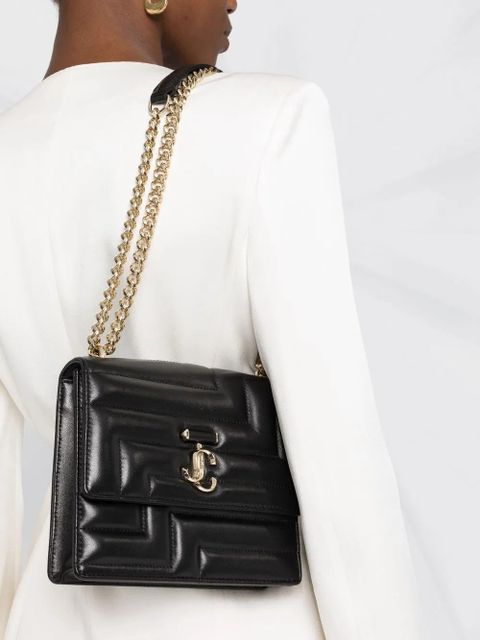 Jimmy Choo Avenue Quad quilted shoulder bag - Black