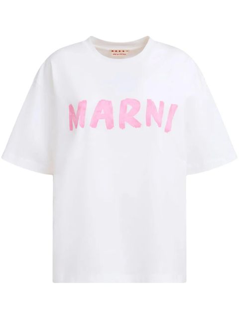 Marni logo-print cotton T-shirt - White - zdjęcie produktu nr 1