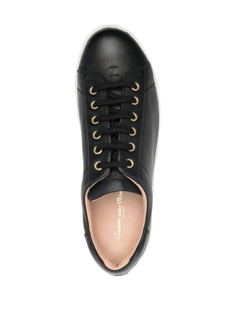 Gianvito Rossi leather lace-up sneakers - Black
