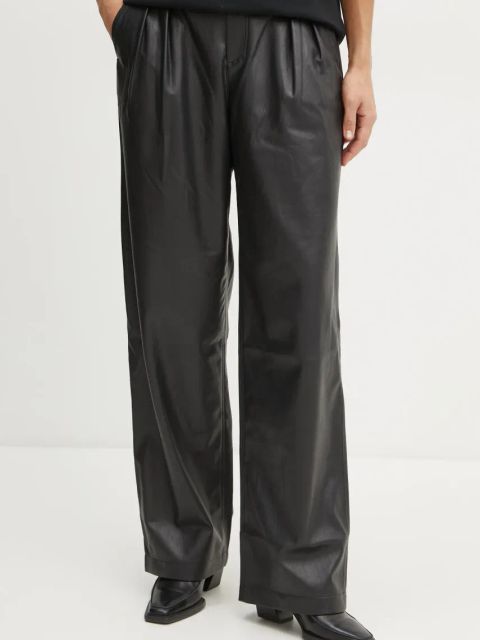 BOSS Orange spodnie damskie kolor czarny proste high waist 50526501