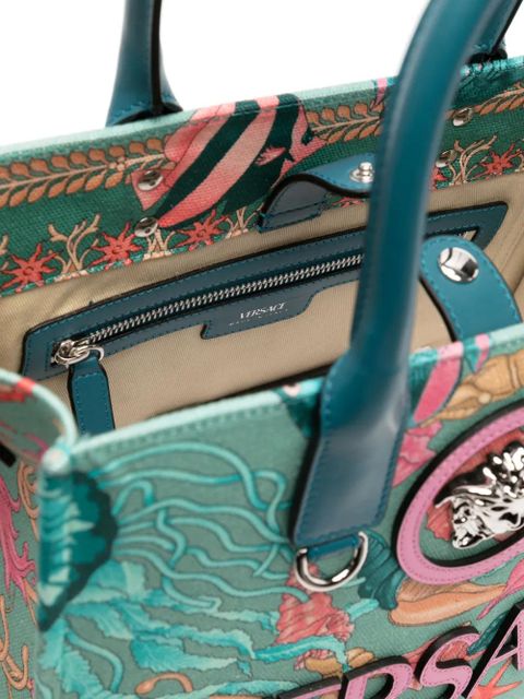 Versace small Barocco La Medusa tote bag - Blue