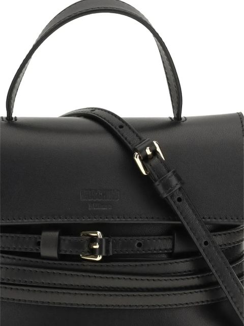 Moschino buckle leather tote bag - Black
