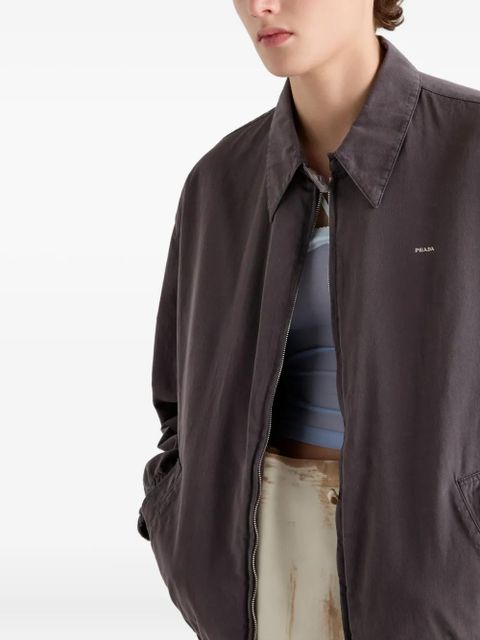 Prada shirt-collar welt-pocket jacket - Grey