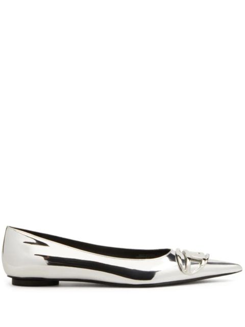 Diesel D-venus leather ballerina shoes - Silver - zdjęcie produktu nr 1