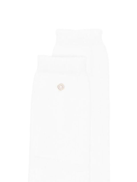 Maje flower appliqué socks - White
