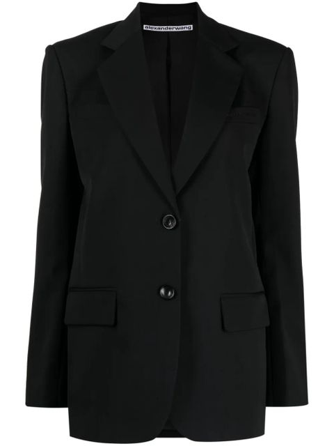 Alexander Wang logo-embroidered single-breasted blazer - Black - zdjęcie produktu nr 1