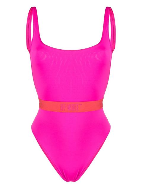 Off-White logo-strap swimsuit - Pink - zdjęcie produktu nr 1
