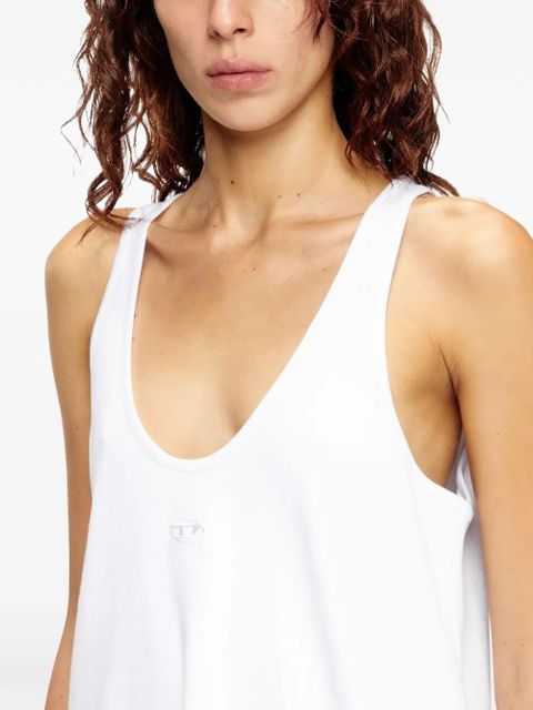 Diesel logo-embroidered tank top - White