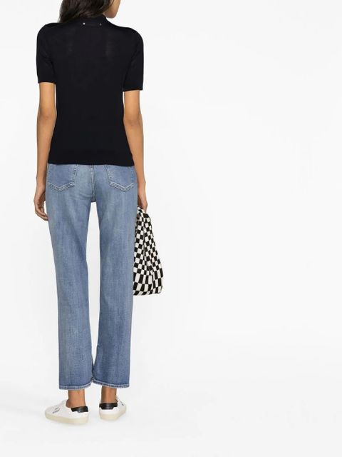 Golden Goose logo-patch polo shirt - Blue - zdjęcie produktu nr 2