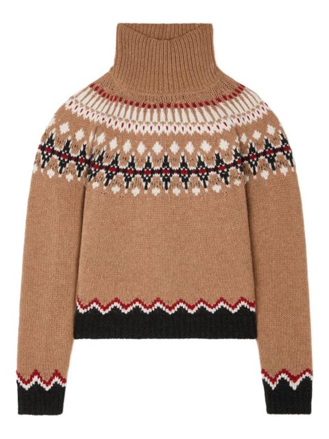 Alanui Sweet Winter fairisle turtleneck sweater - Brown - zdjęcie produktu nr 1