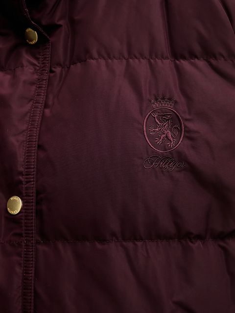 Tommy Hilfiger bezrękawnik puchowy kolor bordowy przejściowy WW0WW46545