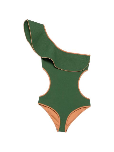 Johanna Ortiz Coastal Dream ruffled-detail swimsuit - Green - zdjęcie produktu nr 1