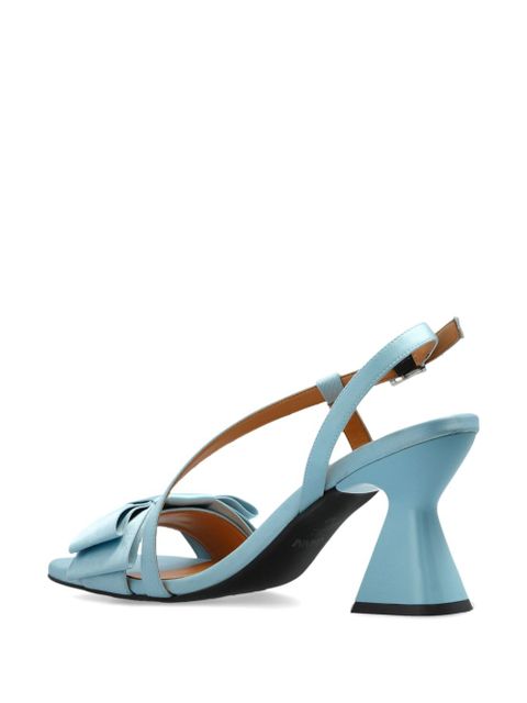 GANNI 95mm bow-detail sandals - 297 BLUE