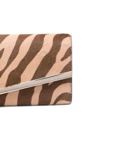 Jimmy Choo Emmie zebra-print clutch bag - Neutrals