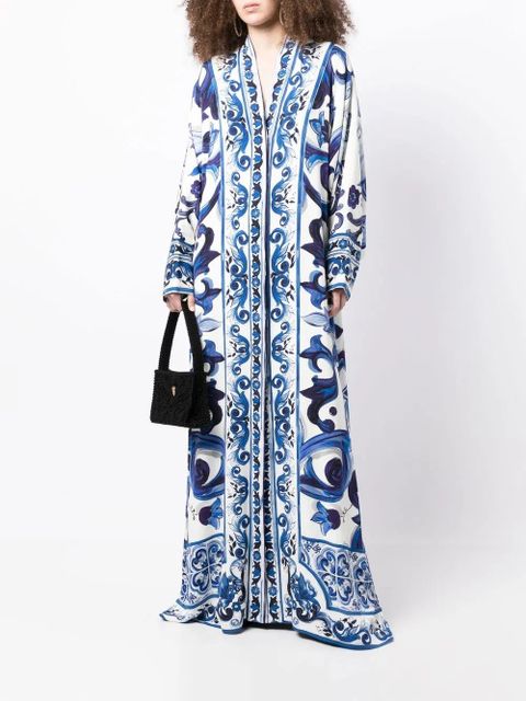 Dolce & Gabbana graphic-print silk maxi dress - Blue - zdjęcie produktu nr 2