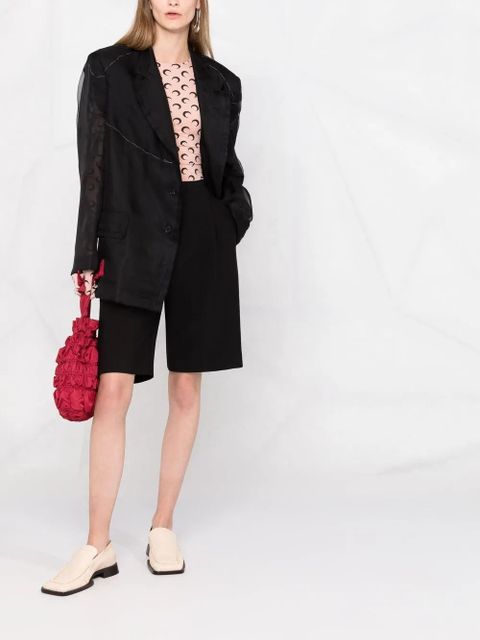 Maison Margiela sheer-panel single-breasted jacket - Black