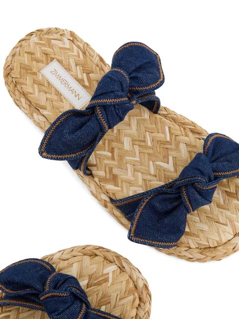 ZIMMERMANN Carousel bow-detail woven-sole flat sandals - Blue