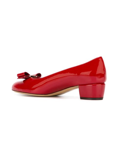Ferragamo Vara bow-detail leather pumps - Red