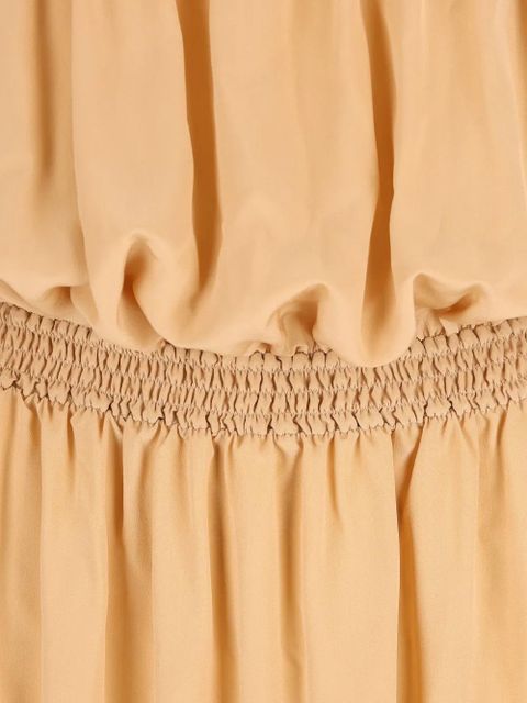 Saint Laurent silk ballon midi dress - Neutrals