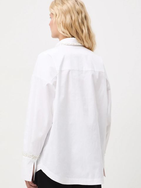 Medicine koszula damska kolor biały relaxed z kołnierzykiem klasycznym