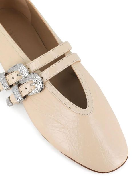 Le Monde Beryl buckle-embellished ballet flats - Neutrals