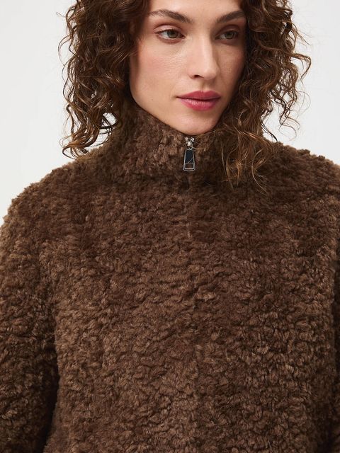 Medicine kurtka damska kolor brązowy przejściowa oversize