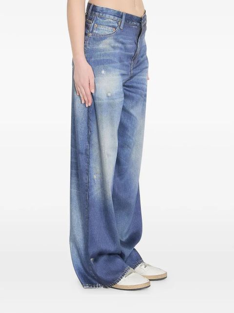 Golden Goose printed five-pocket trousers - Blue