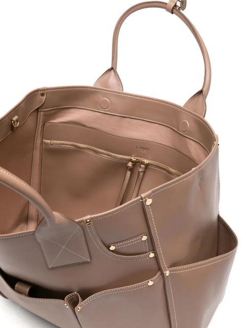 GANNI multi-pocket tote bag - Brown