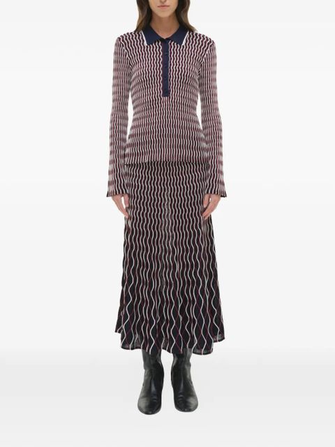 Simkhai Colleen long-sleeve polo top - Blue - zdjęcie produktu nr 2