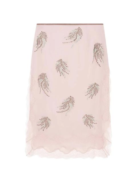 16Arlington Liri crystal-embellished lace-trim midi skirt - Pink - zdjęcie produktu nr 1