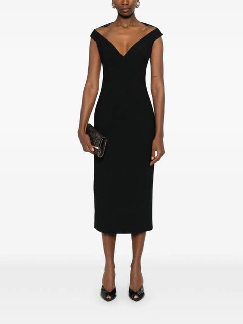 Solace London Monica V-neck midi dress - Black - zdjęcie produktu nr 2