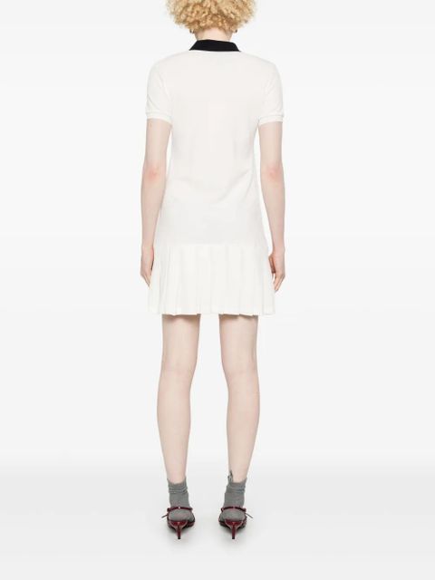 Miu Miu logo-embroidered mini dress - White
