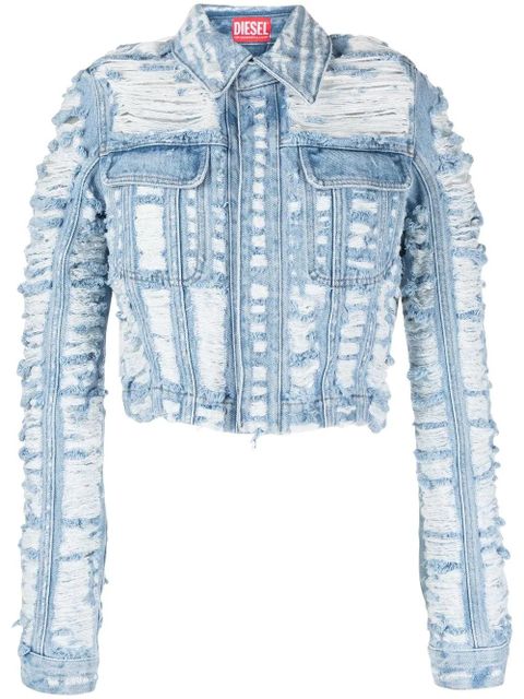 Diesel De-Slimmy-Fsc cropped denim jacket - Blue - zdjęcie produktu nr 1