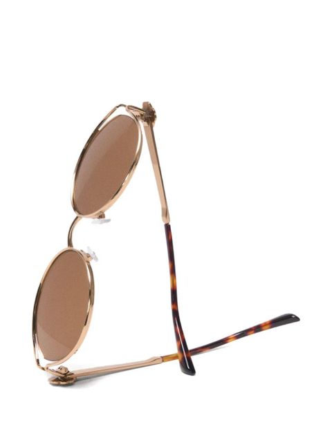 Maje flower round-frame sunglasses - Gold