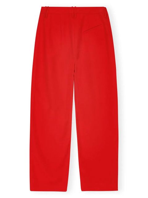 GANNI pleated wide-leg trousers - Red